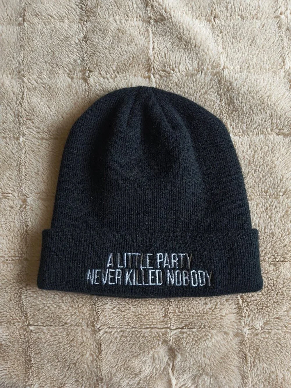 Black Graphic Beanie
